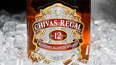 Bottle of Chivas Regal 12 Editorial Stock Photo